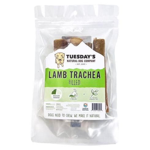 The Natural Dog Company Filled Lamb Trachea 4Ct - Poudre Pet and Feed Supply